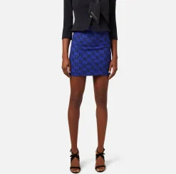 Elisabetta Franchi Gonne^Minigonna In Crepe Stretch Stampa Logo