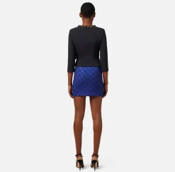 Elisabetta Franchi Gonne^Minigonna In Crepe Stretch Stampa Logo