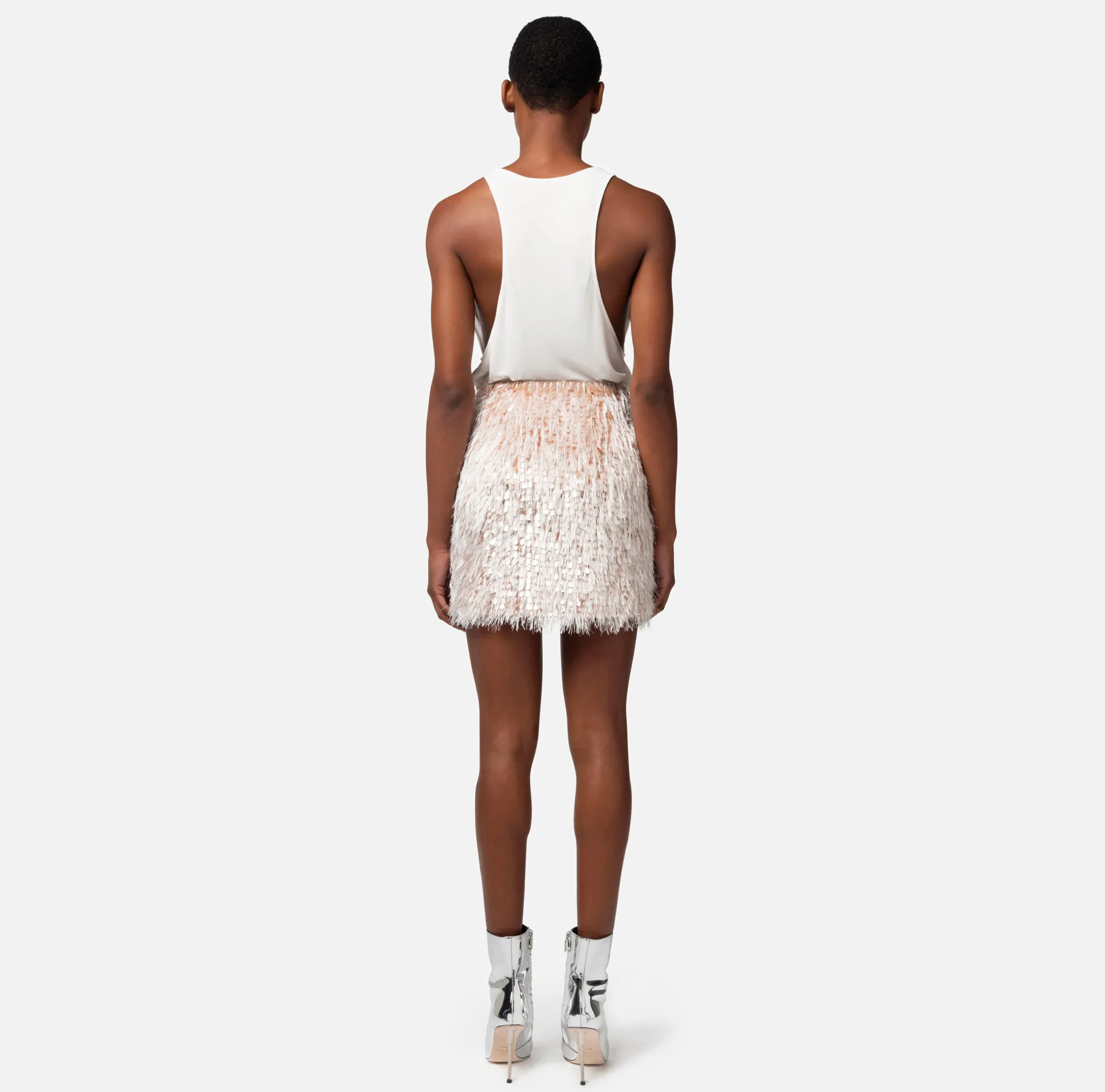 Elisabetta Franchi Gonne^Minigonna In Organza Sfrangiata