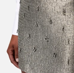 Elisabetta Franchi Gonne^Minigonna In Tweed Lurex Con Lettering Di Strass