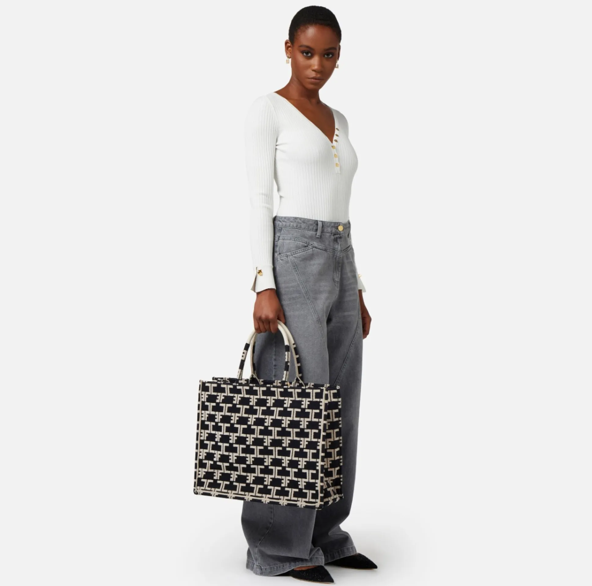 Elisabetta Franchi Borse A Mano^Monogram Tote Large