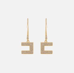 Elisabetta Franchi Mostra Tutti^Orecchini Logo Con Strass