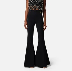 Elisabetta Franchi Pantaloni E Shorts^Pantalone A Zampa In Crepe Stretch Con Charms