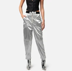 Elisabetta Franchi Pantaloni E Shorts^Pantalone Boyfriend In Viscosa Metallizzata