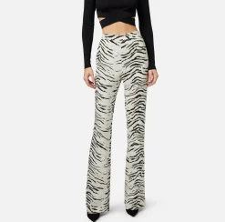 Elisabetta Franchi Pantaloni E Shorts^Pantalone Dritto In Cady Di Viscosa Stampa Animalier