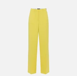 Elisabetta Franchi Tailleur^Pantalone Dritto In Crepe Con Etichetta Logo