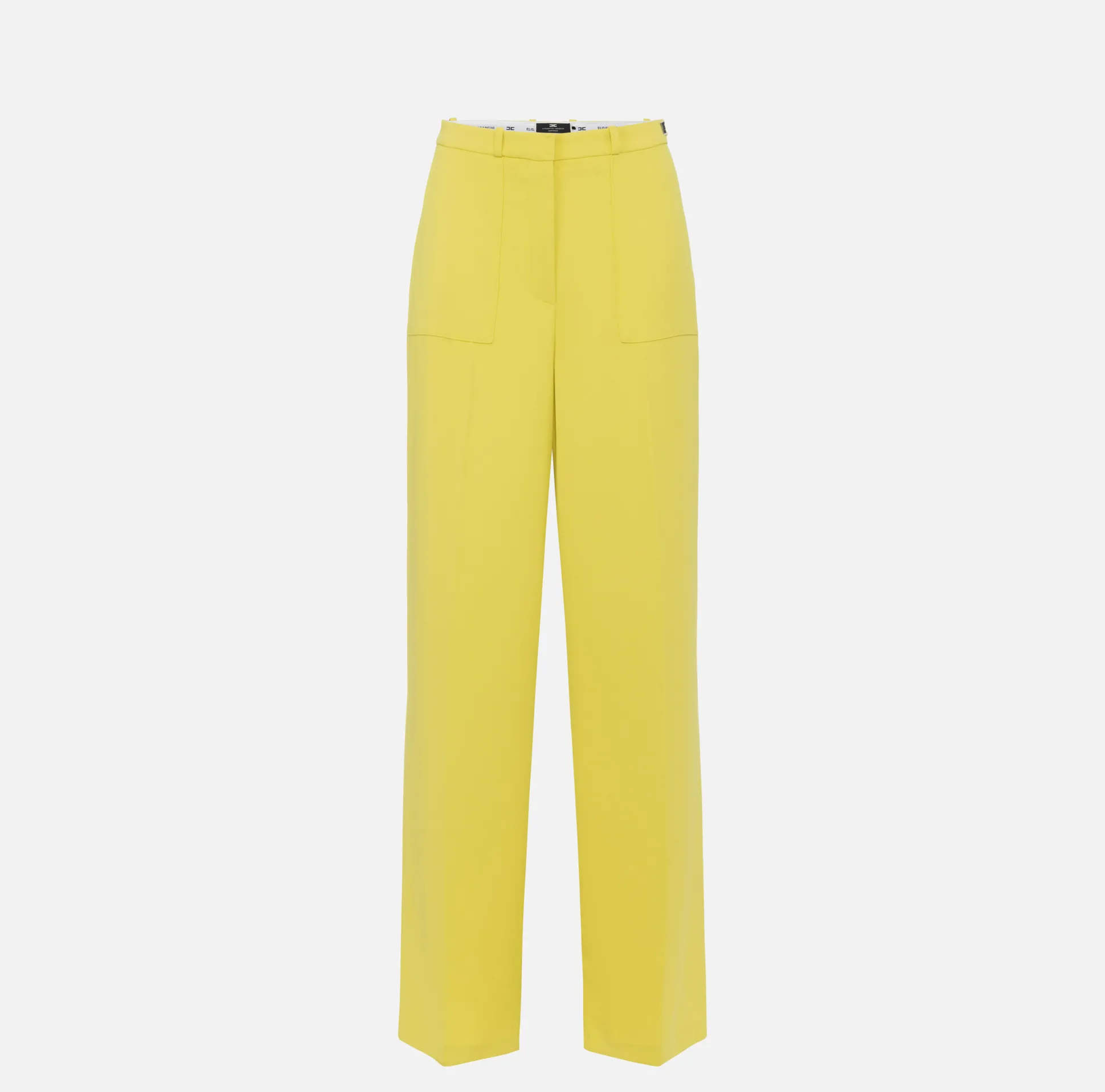 Elisabetta Franchi Tailleur^Pantalone Dritto In Crepe Con Etichetta Logo