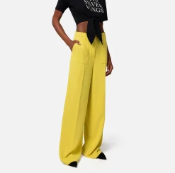Elisabetta Franchi Tailleur^Pantalone Dritto In Crepe Con Etichetta Logo