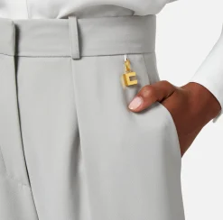 Elisabetta Franchi Pantaloni E Shorts^Pantalone Dritto In Crepe Fermo Con Pinces