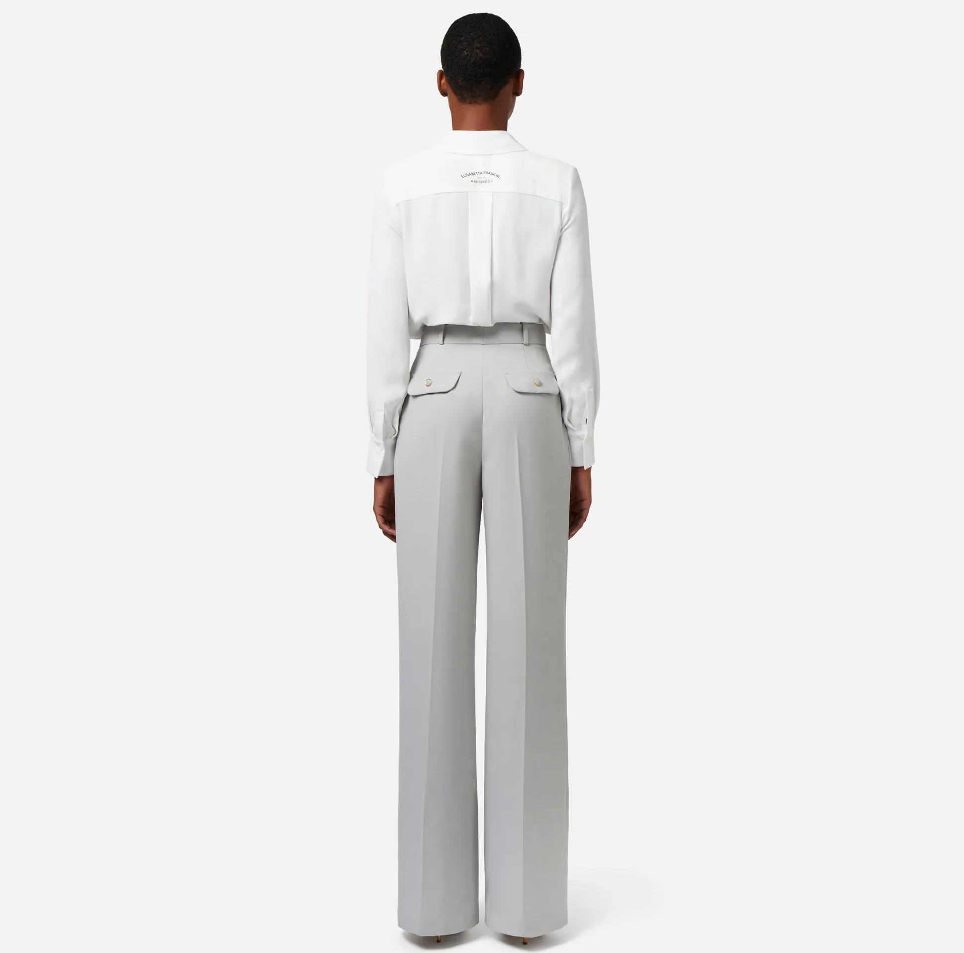 Elisabetta Franchi Pantaloni E Shorts^Pantalone Dritto In Crepe Fermo Con Pinces