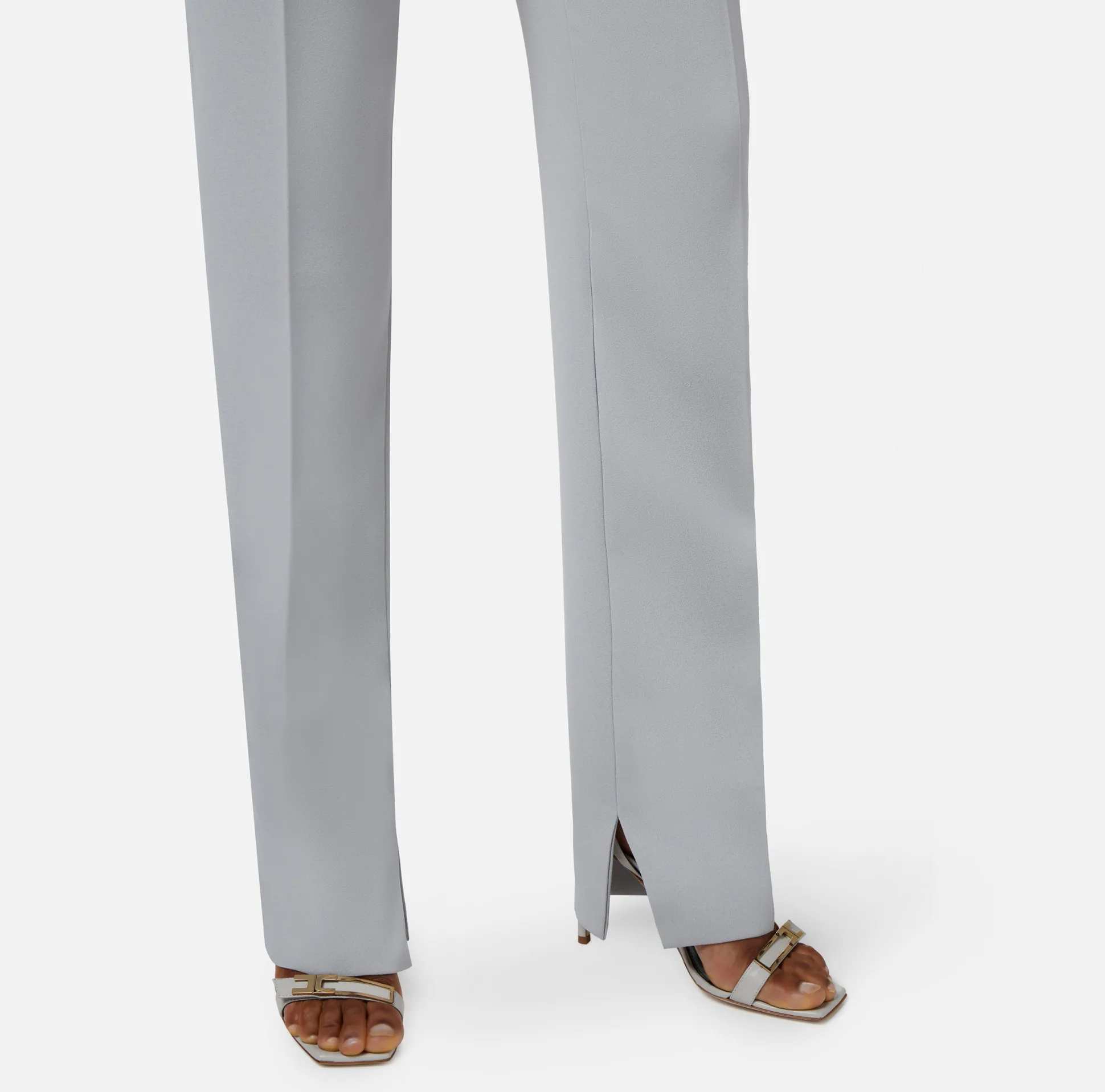 Elisabetta Franchi Pantaloni E Shorts^Pantalone Dritto In Crepe Leggero Con Spacchi
