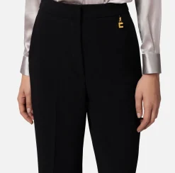 Elisabetta Franchi Pantaloni E Shorts^Pantalone Dritto In Crepe Leggero Con Charms