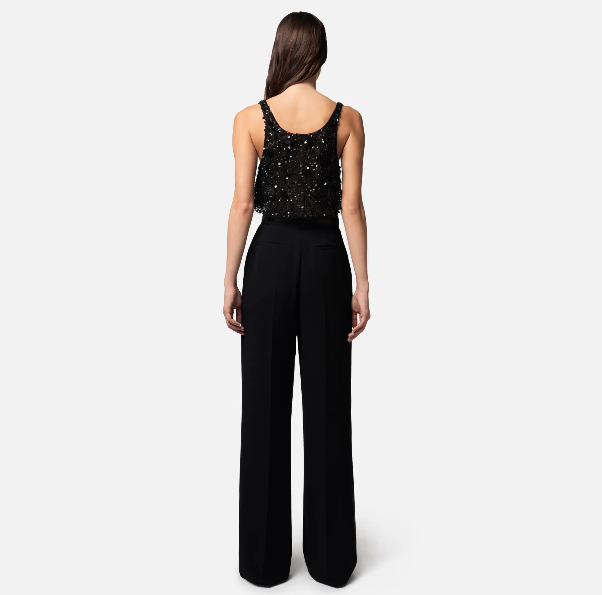 Elisabetta Franchi Pantaloni E Shorts^Pantalone Dritto In Crepe Leggero Con Moschettone