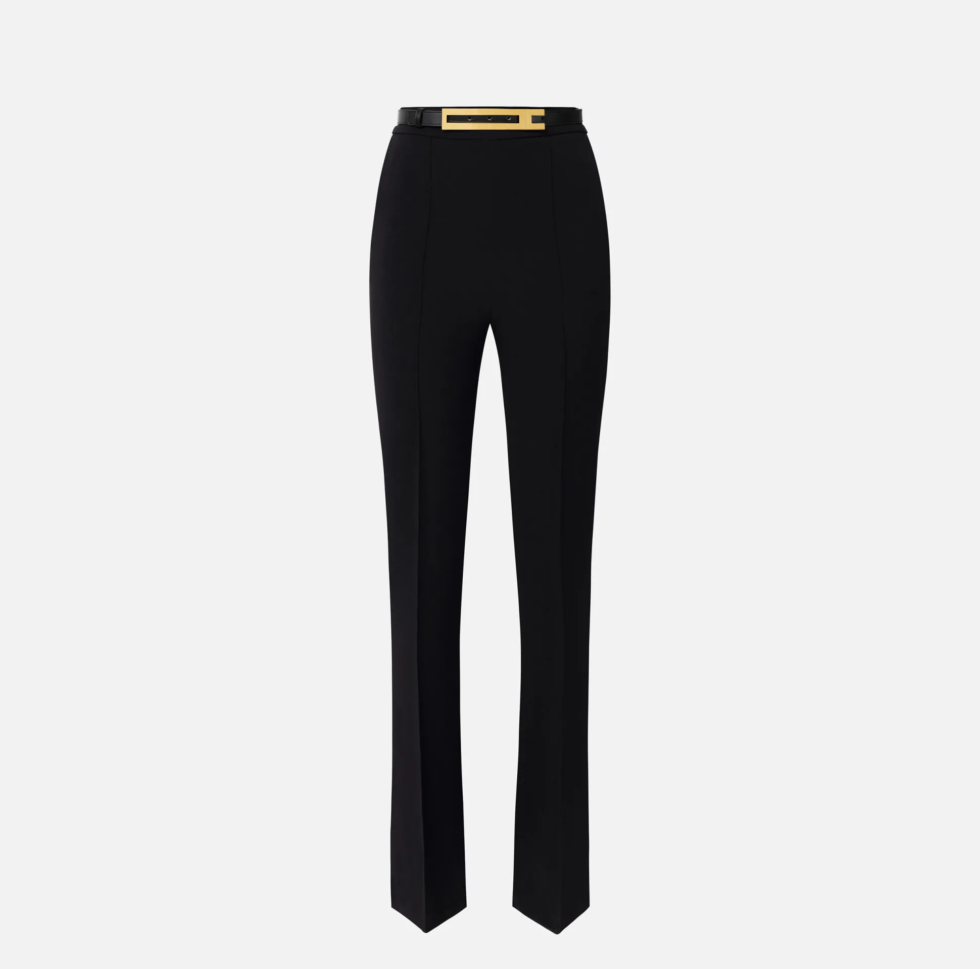 Elisabetta Franchi Pantaloni E Shorts^Pantalone Dritto In Crepe Stretch Con Cintura