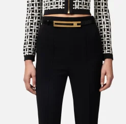 Elisabetta Franchi Pantaloni E Shorts^Pantalone Dritto In Crepe Stretch Con Cintura