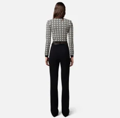 Elisabetta Franchi Pantaloni E Shorts^Pantalone Dritto In Crepe Stretch Con Cintura