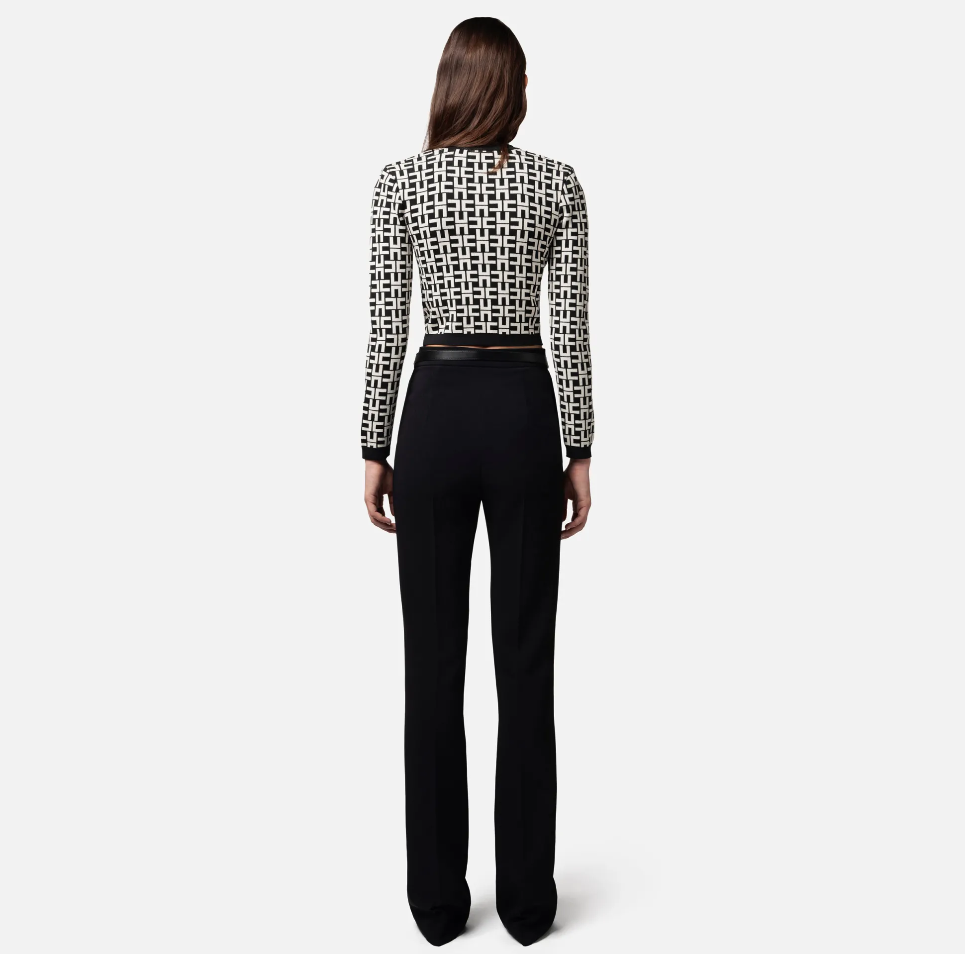 Elisabetta Franchi Pantaloni E Shorts^Pantalone Dritto In Crepe Stretch Con Cintura