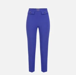 Elisabetta Franchi Pantaloni E Shorts^Pantalone Dritto In Crepe Stretch Con Patte