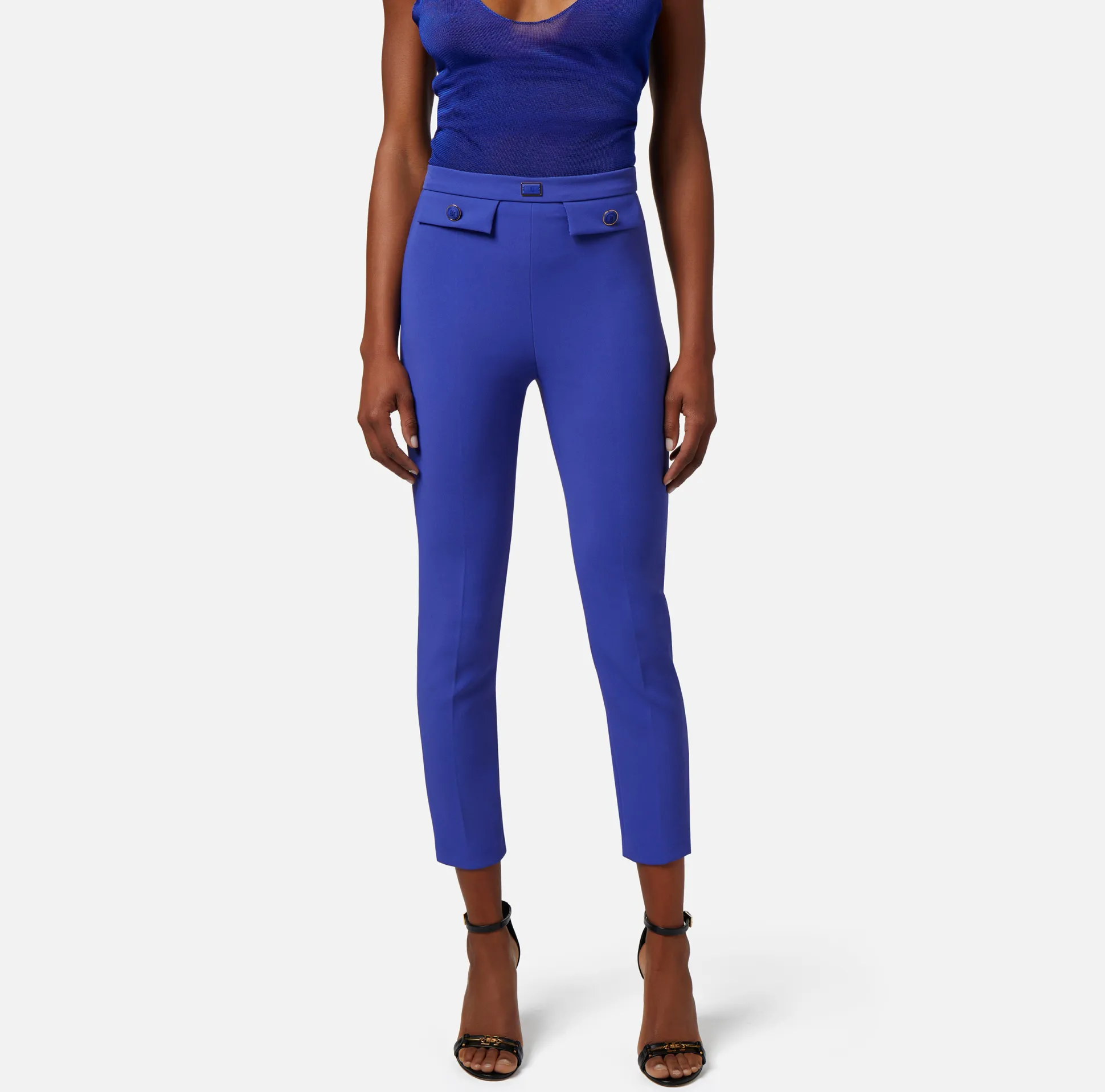 Elisabetta Franchi Pantaloni E Shorts^Pantalone Dritto In Crepe Stretch Con Patte