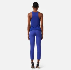 Elisabetta Franchi Pantaloni E Shorts^Pantalone Dritto In Crepe Stretch Con Patte