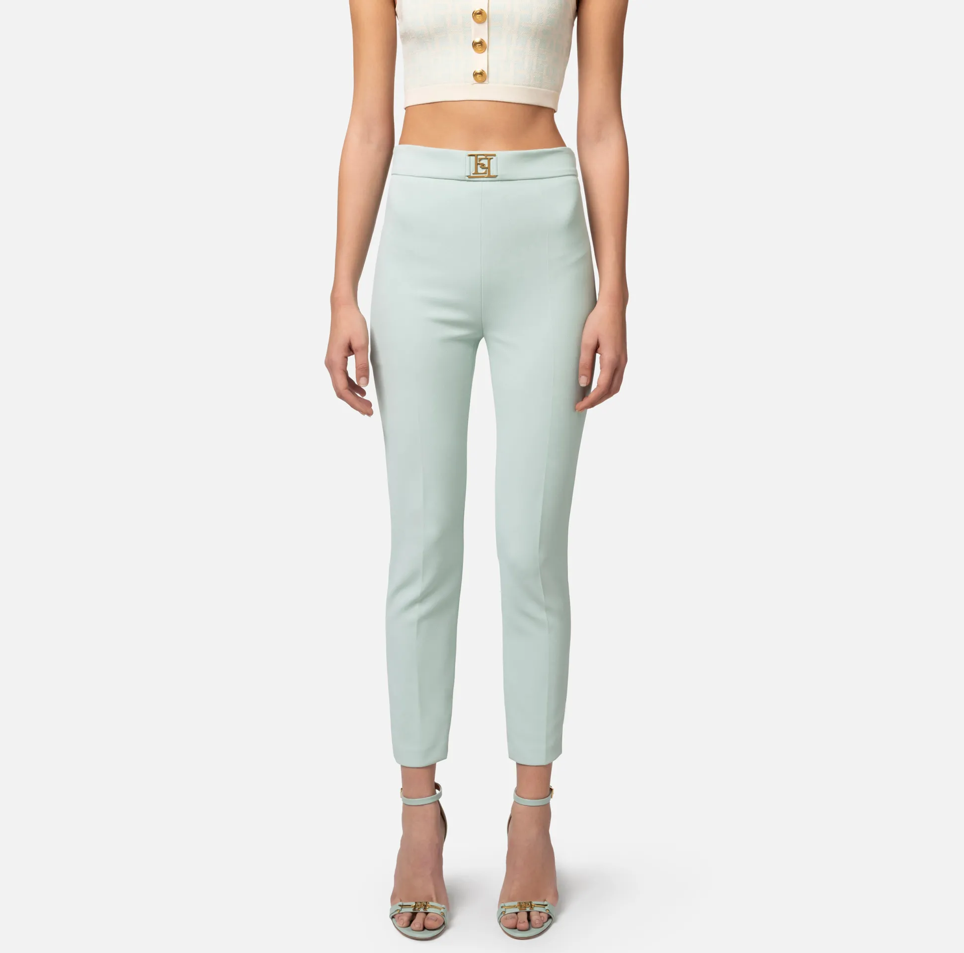 Elisabetta Franchi Pantaloni E Shorts^Pantalone Dritto In Crepe Stretch