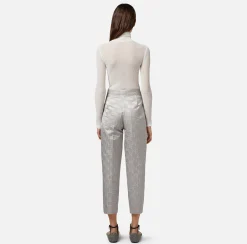 Elisabetta Franchi Pantaloni E Shorts^Pantalone Dritto In Raso Jacquard Con Pinces