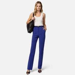 Elisabetta Franchi Pantaloni E Shorts^Pantalone Dritto In Tessuto Tecnico Bielastico Con Charms