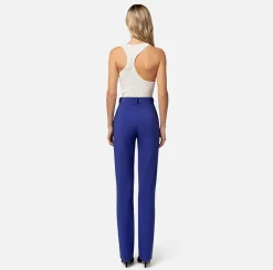 Elisabetta Franchi Pantaloni E Shorts^Pantalone Dritto In Tessuto Tecnico Bielastico Con Charms