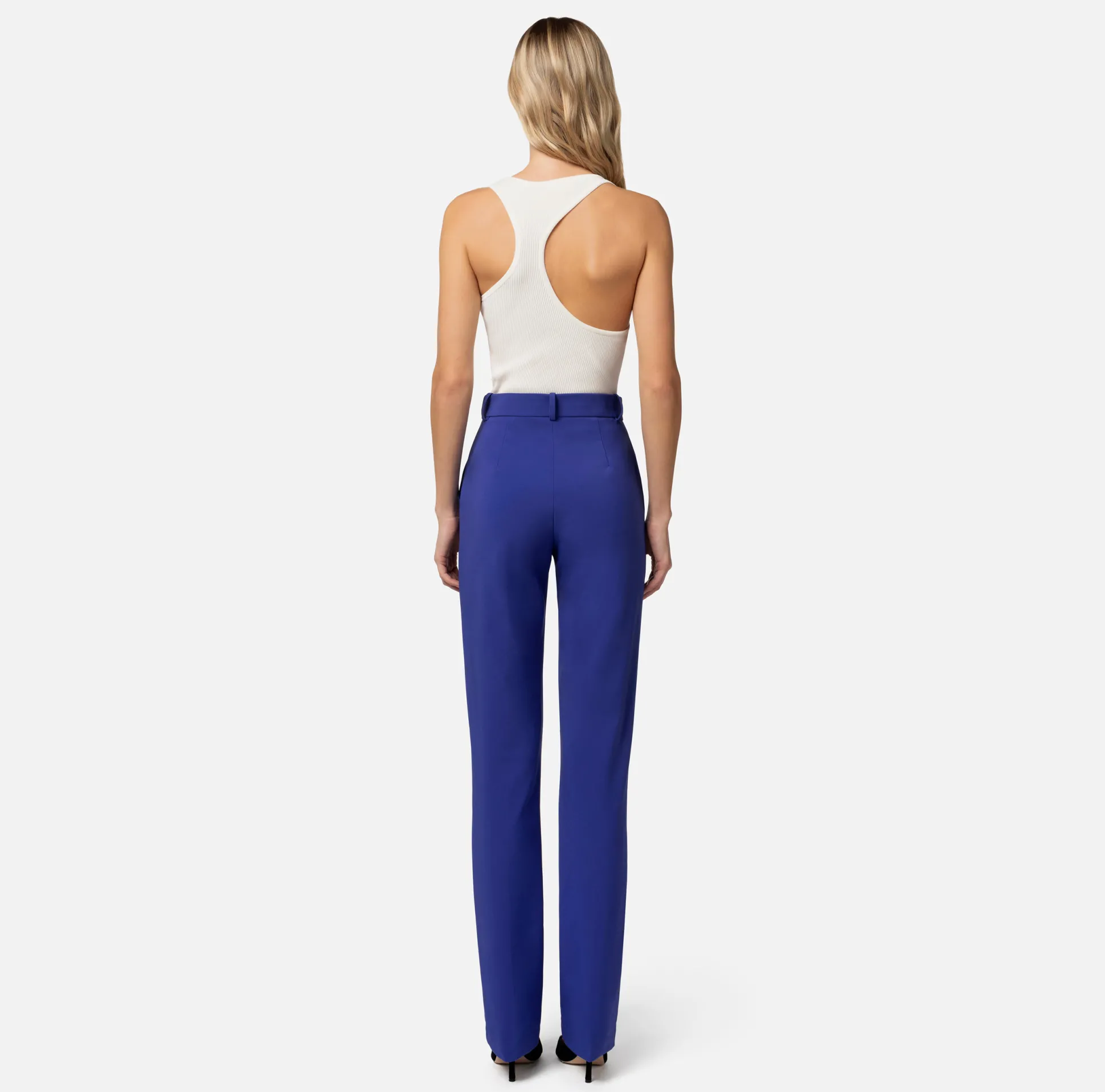 Elisabetta Franchi Pantaloni E Shorts^Pantalone Dritto In Tessuto Tecnico Bielastico Con Charms