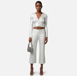 Elisabetta Franchi Pantaloni E Shorts^Pantalone Dritto In Tweed Laminato