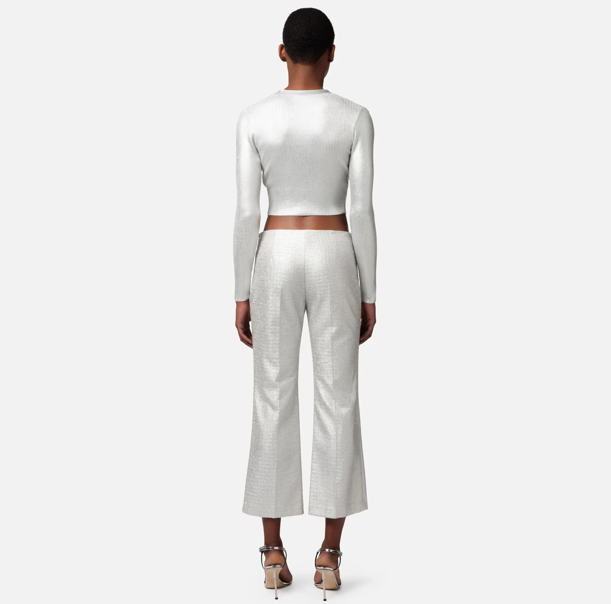 Elisabetta Franchi Pantaloni E Shorts^Pantalone Dritto In Tweed Laminato