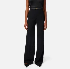 Elisabetta Franchi Pantaloni E Shorts^Pantalone Palazzo In Crepe Fluido Con Cintura