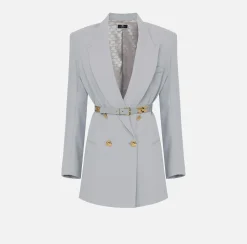 Elisabetta Franchi Abiti^Robe-Manteau In Crepe Con Cintura