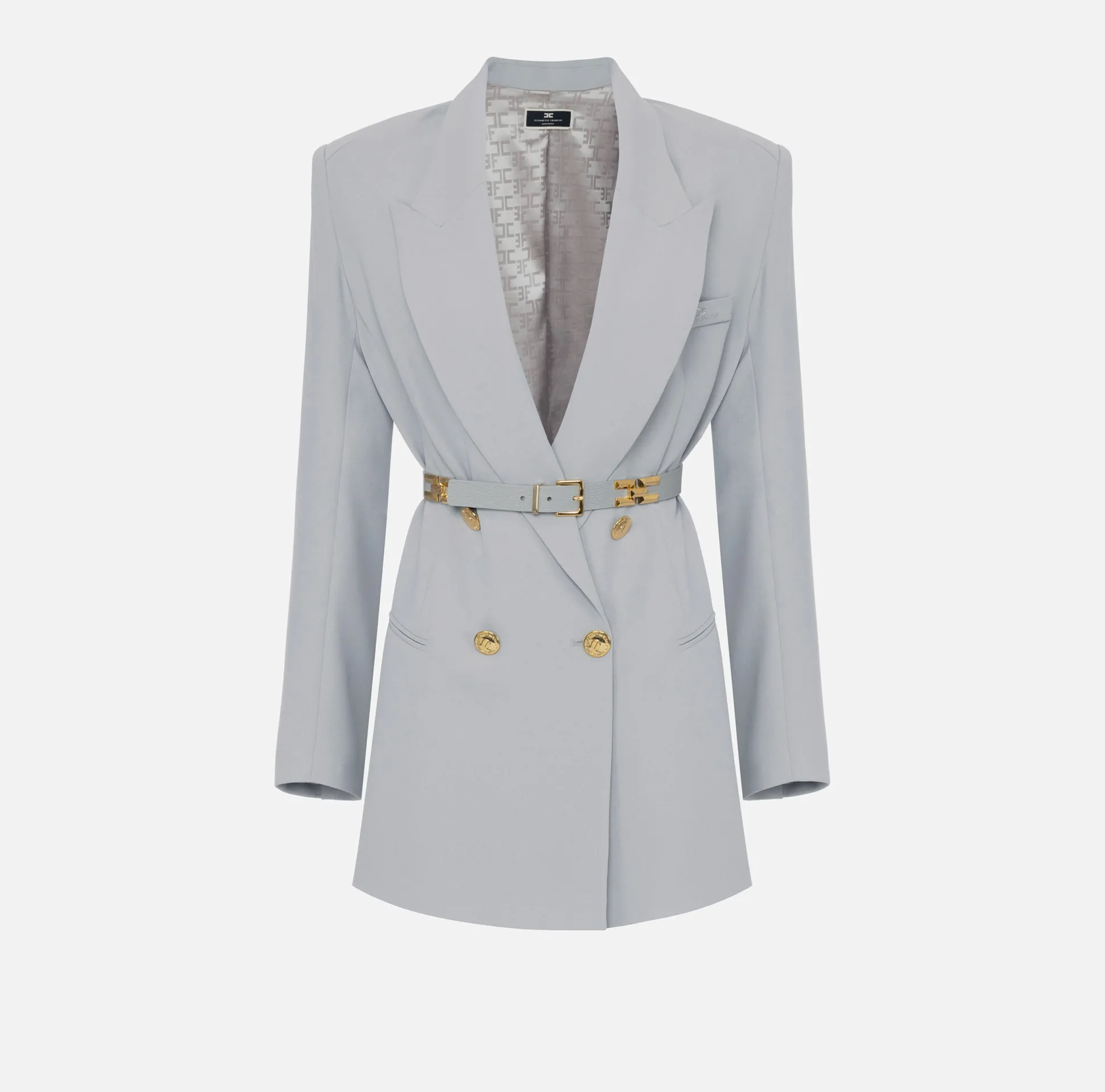 Elisabetta Franchi Abiti^Robe-Manteau In Crepe Con Cintura
