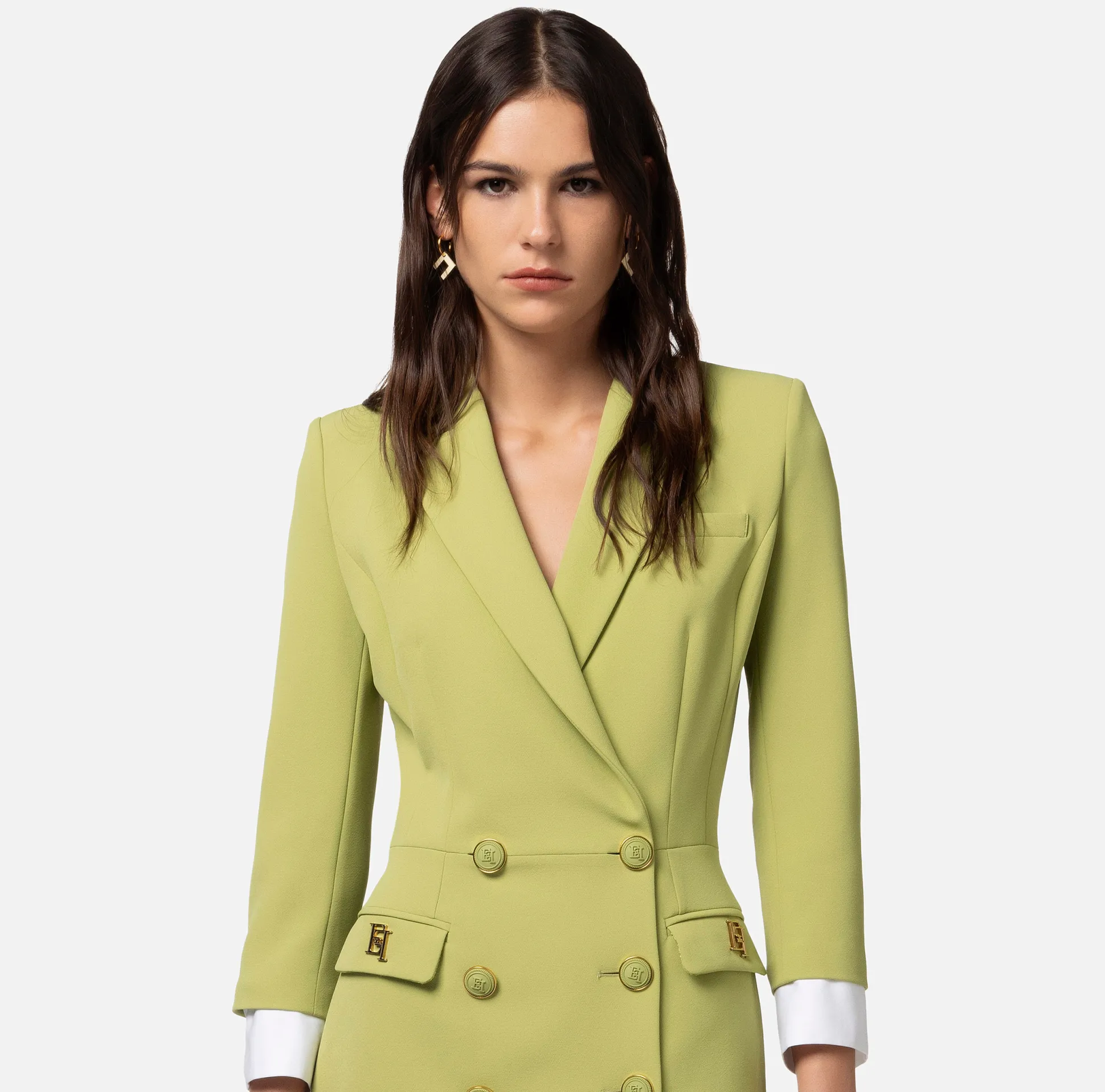 Elisabetta Franchi Abiti^Robe Manteau In Crepe Stretch