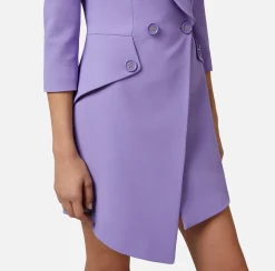 Elisabetta Franchi Abiti^Robe Manteau In Crepe Stretch Asimmetrico
