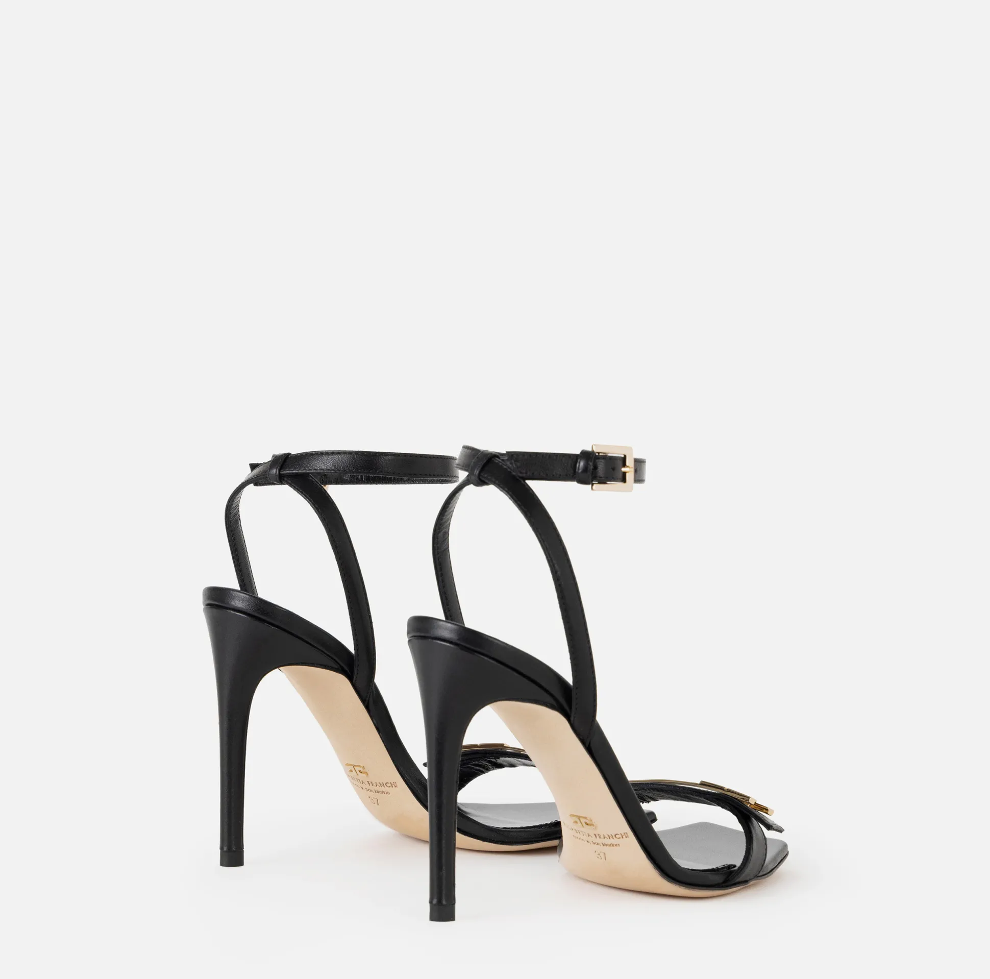 Elisabetta Franchi Sandali^Sandali In Pelle Con Placca Logo