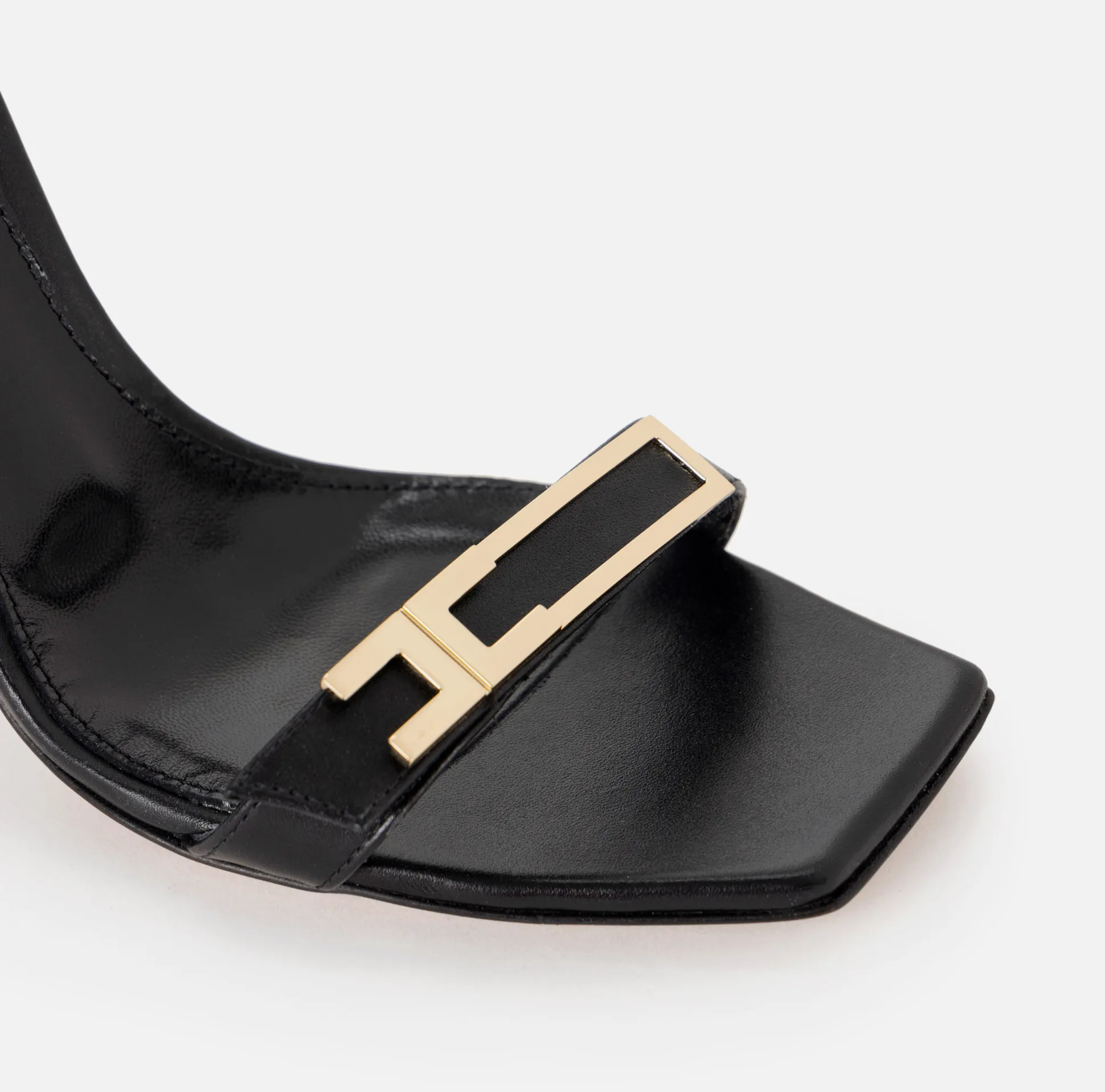Elisabetta Franchi Sandali^Sandali In Pelle Con Placca Logo