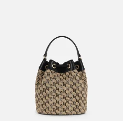 Elisabetta Franchi Borse A Tracolla^Secchiello In Rafia Jacquard