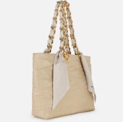 Elisabetta Franchi Borse A Spalla^Shopper Grande Con Catena Foulard