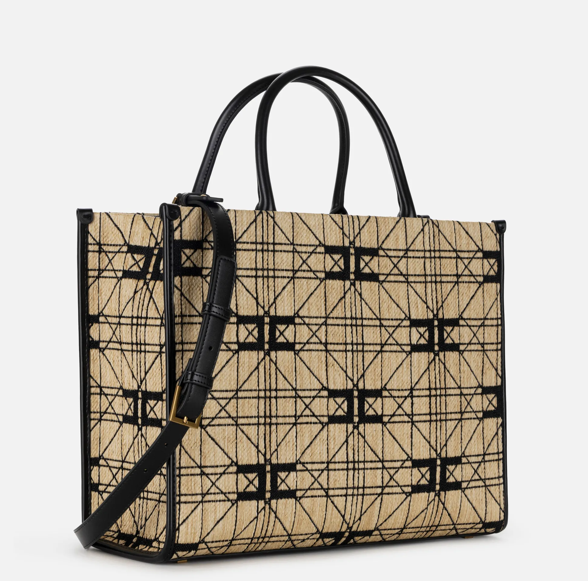 Elisabetta Franchi Borse A Mano^Shopper Grande In Rafia
