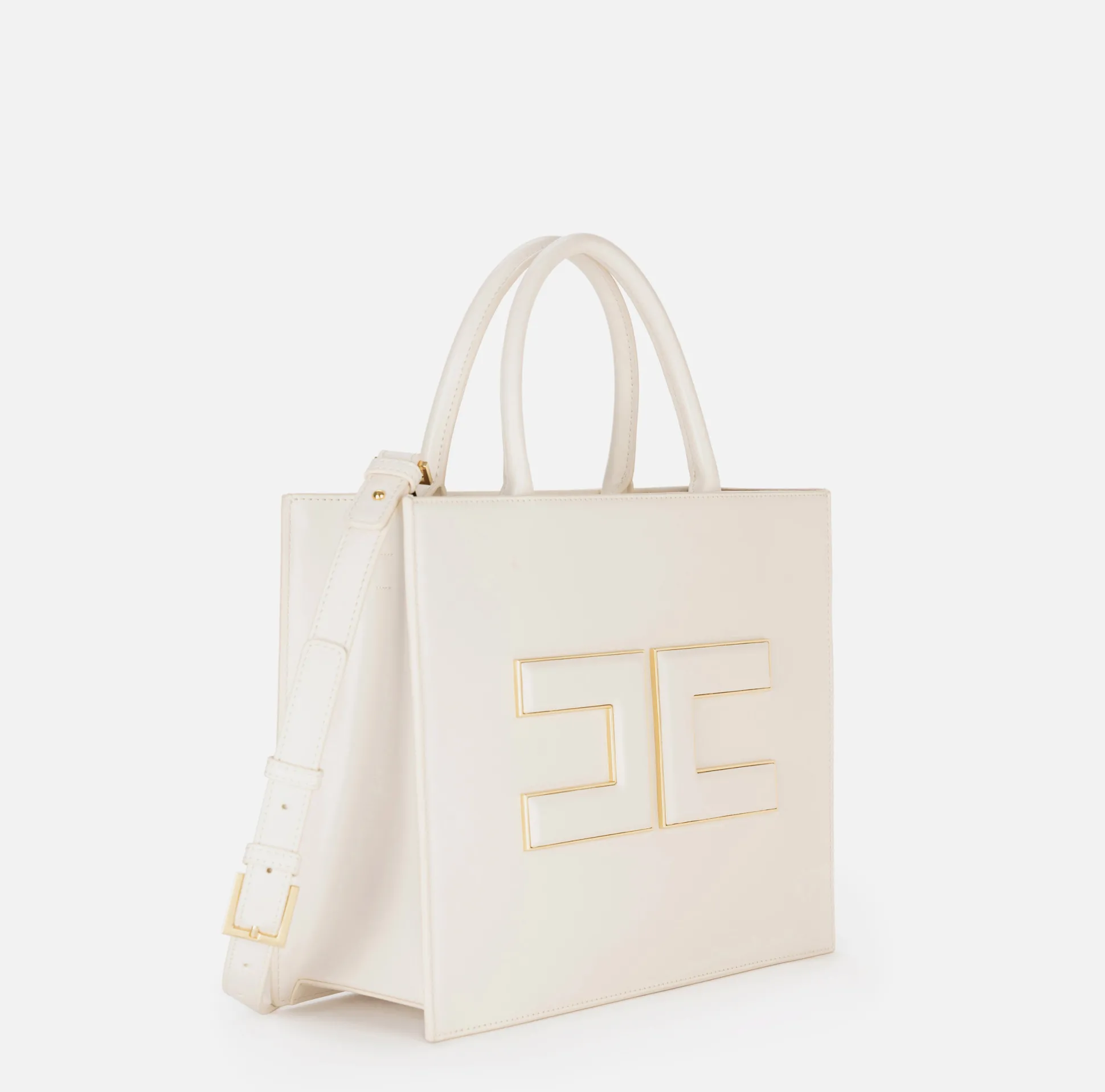 Elisabetta Franchi Borse A Mano^Shopper Media Con Placca Logo