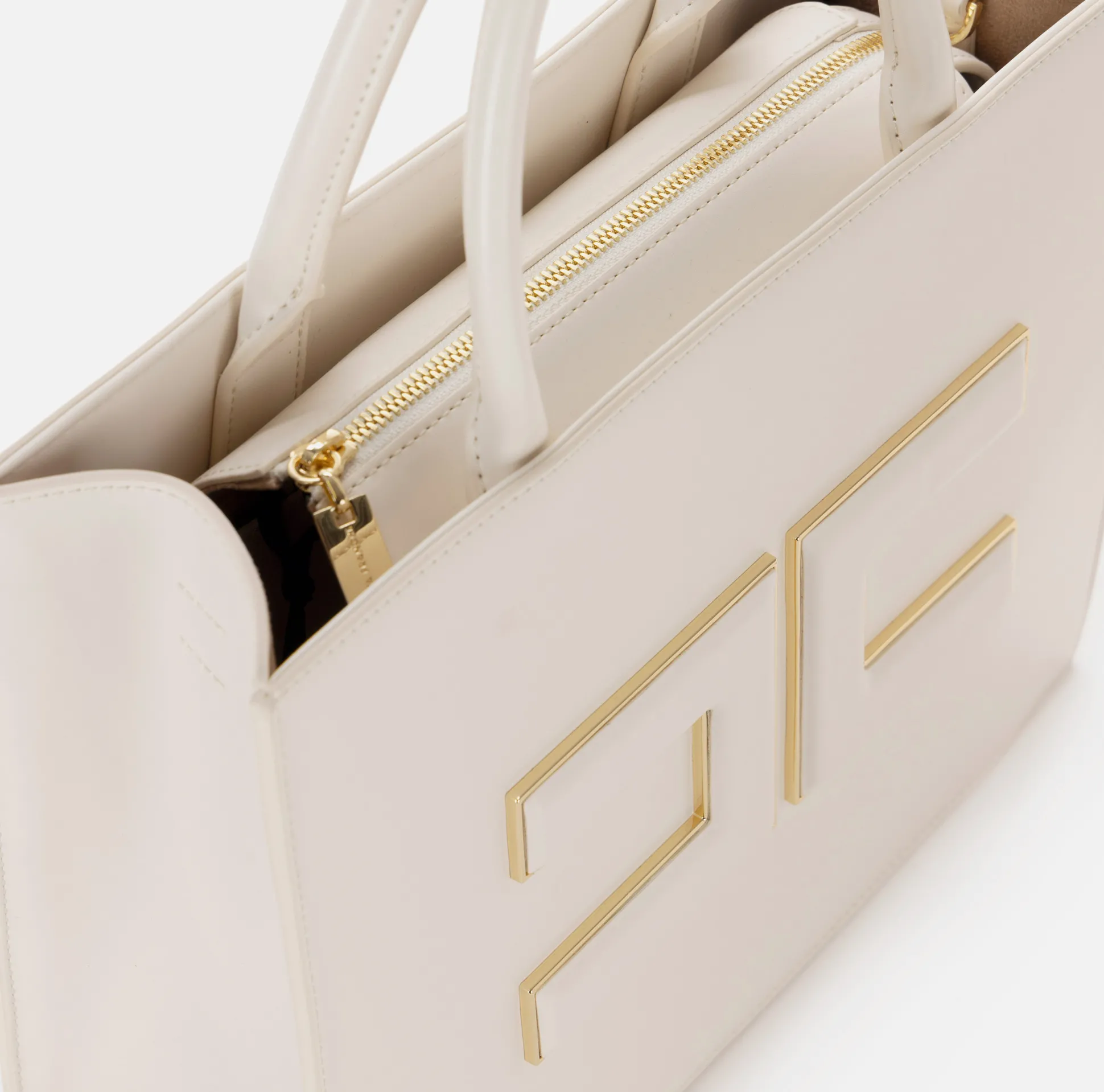 Elisabetta Franchi Borse A Mano^Shopper Media Con Placca Logo