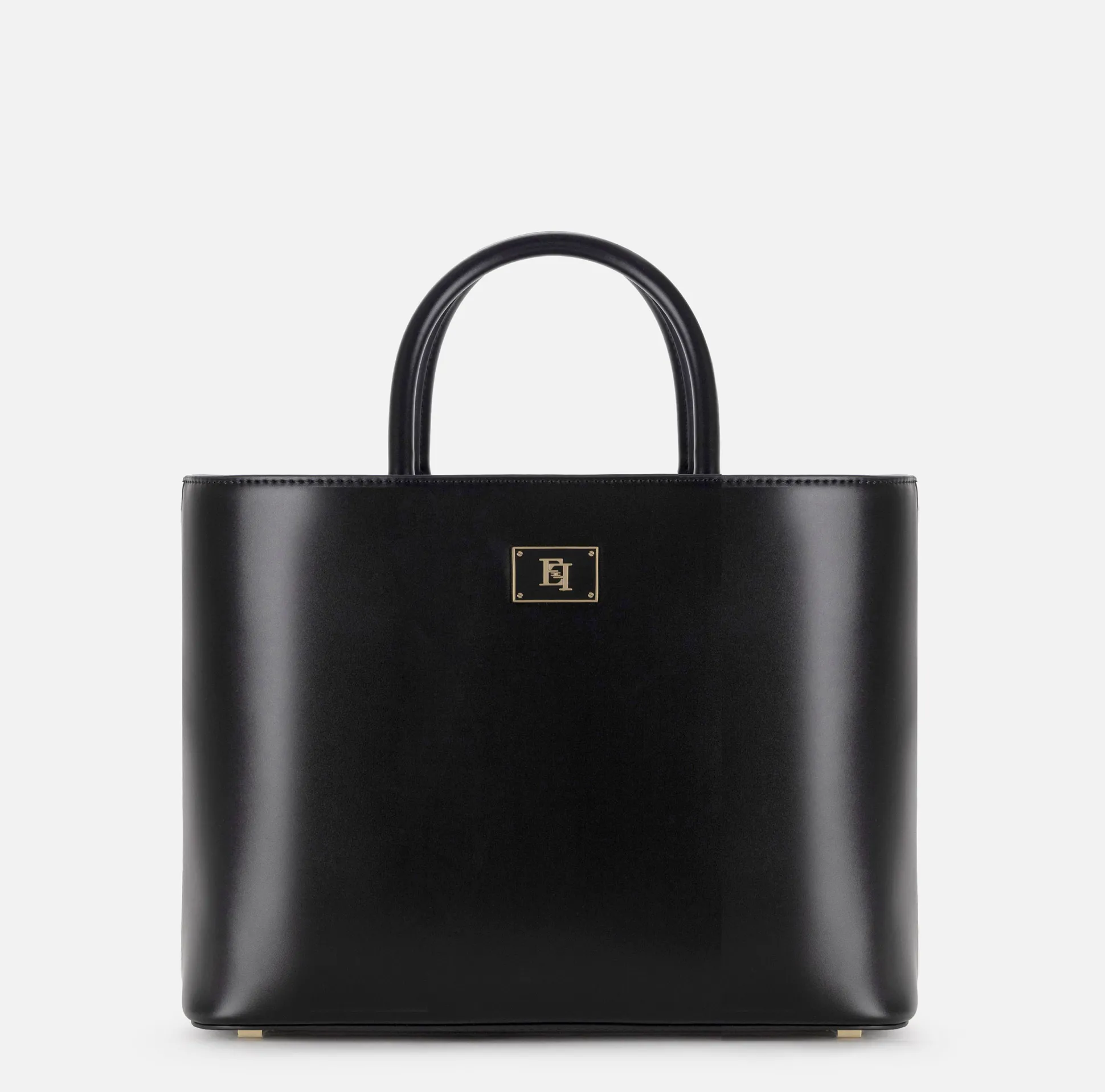 Elisabetta Franchi Borse A Mano^Shopper Media Con Placca Smaltata