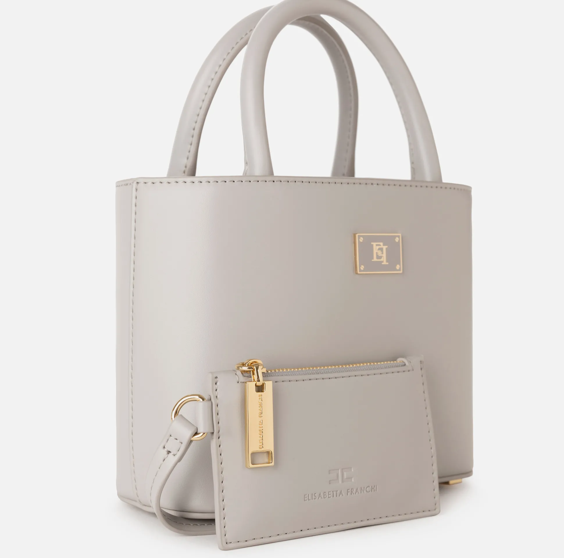 Elisabetta Franchi Borse A Mano^Shopper Piccola Con Placca Smaltata