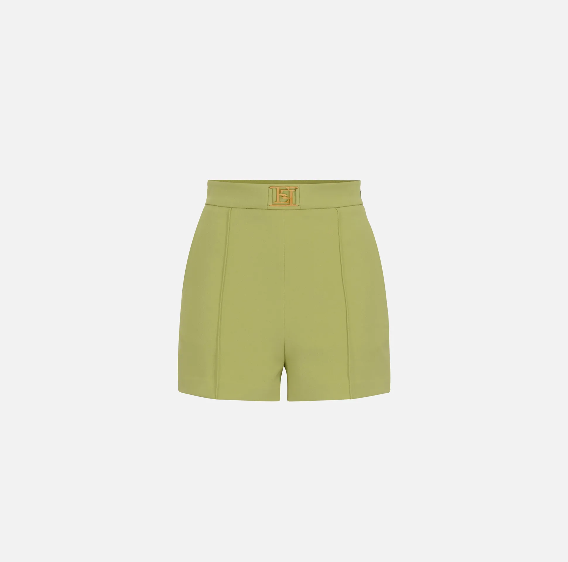 Elisabetta Franchi Pantaloni E Shorts^Short In Crepe Con Placca Logo