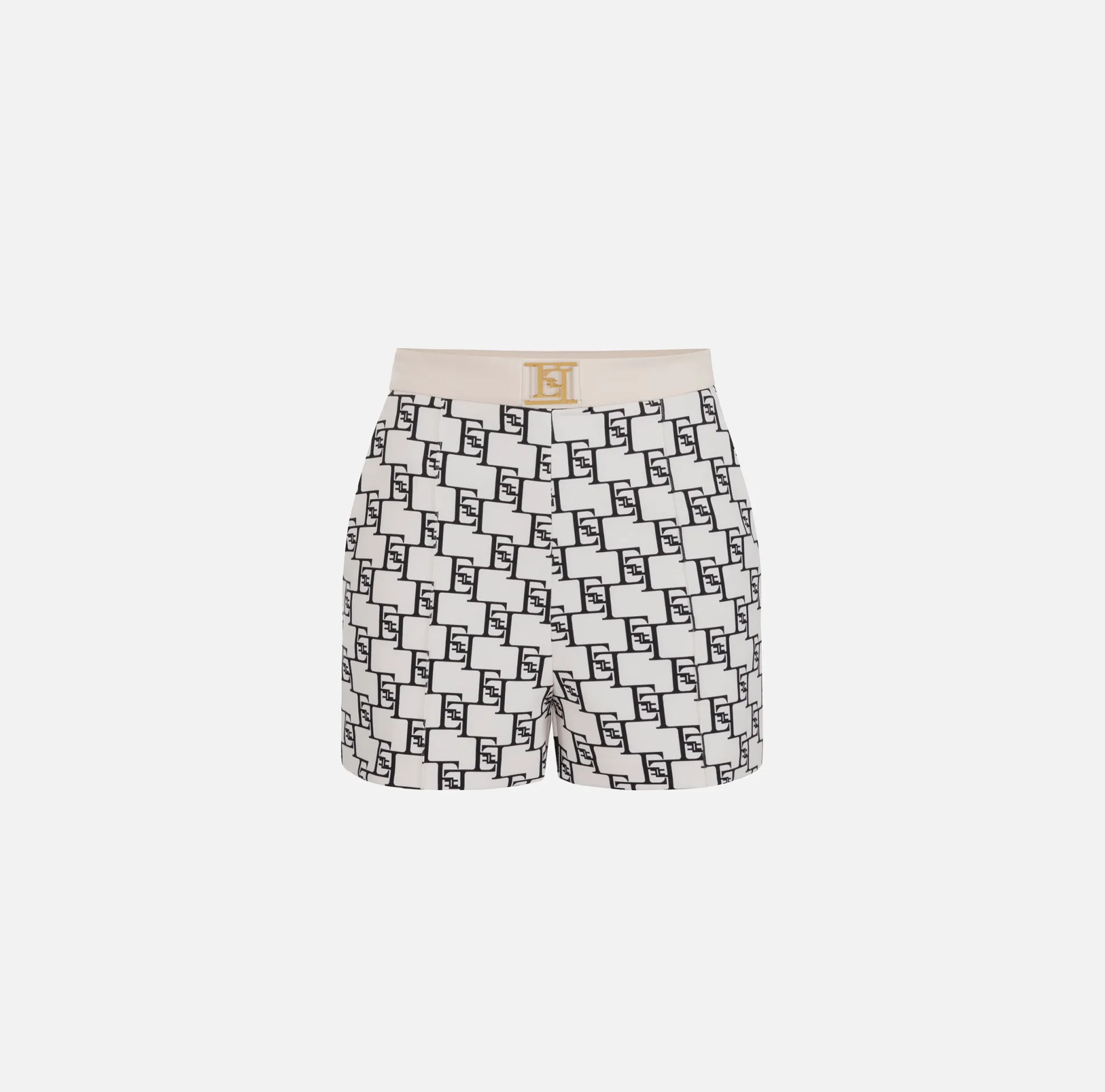Elisabetta Franchi Pantaloni E Shorts^Short In Crepe Stampato Con Placca Logo