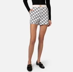 Elisabetta Franchi Pantaloni E Shorts^Short In Crepe Stampato Con Placca Logo