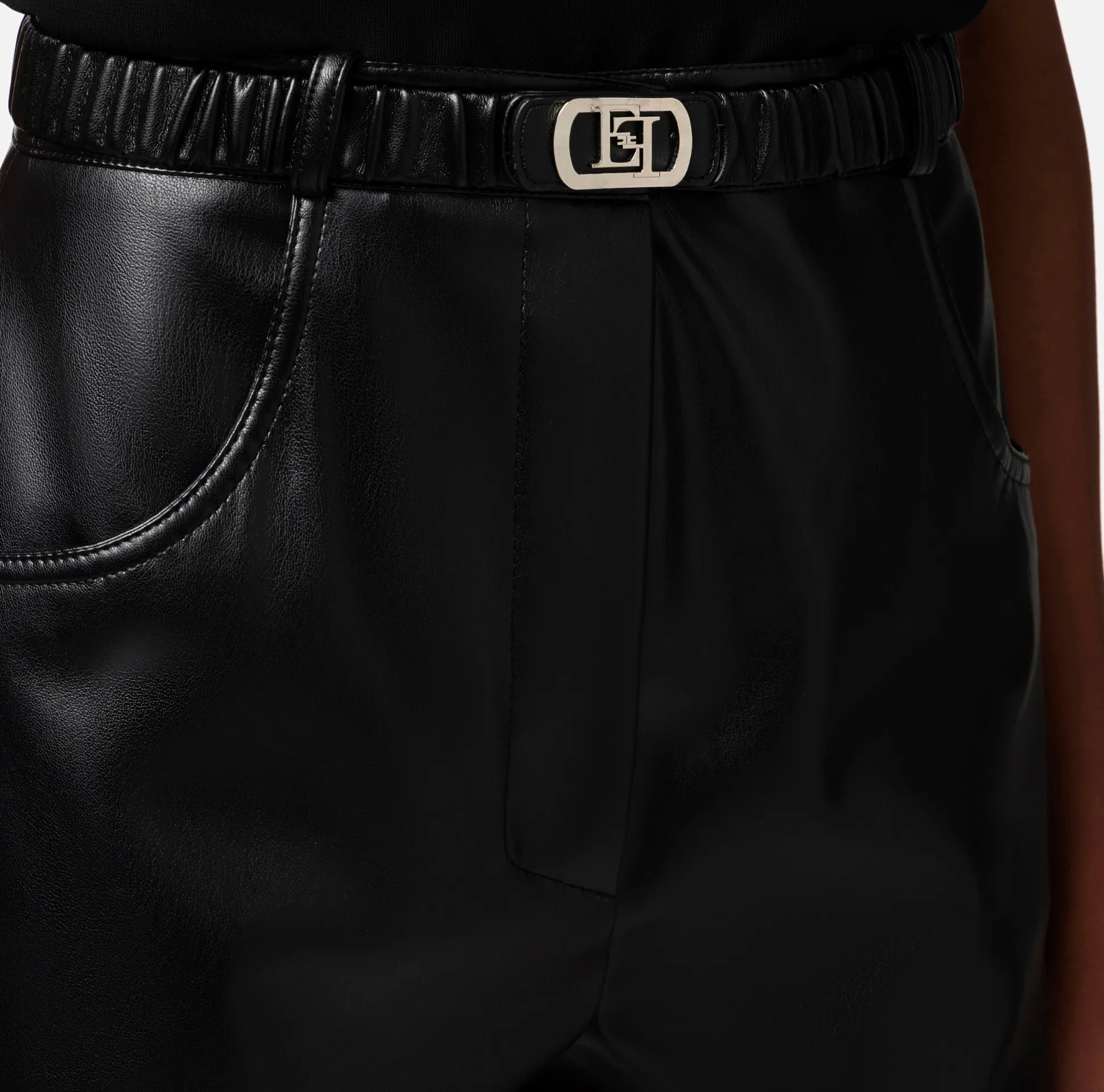 Elisabetta Franchi Pantaloni E Shorts^Short In Materiale Sintetico Con Cintura