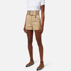 Elisabetta Franchi Pantaloni E Shorts^Shorts In Cotone Stretch Con Cintura